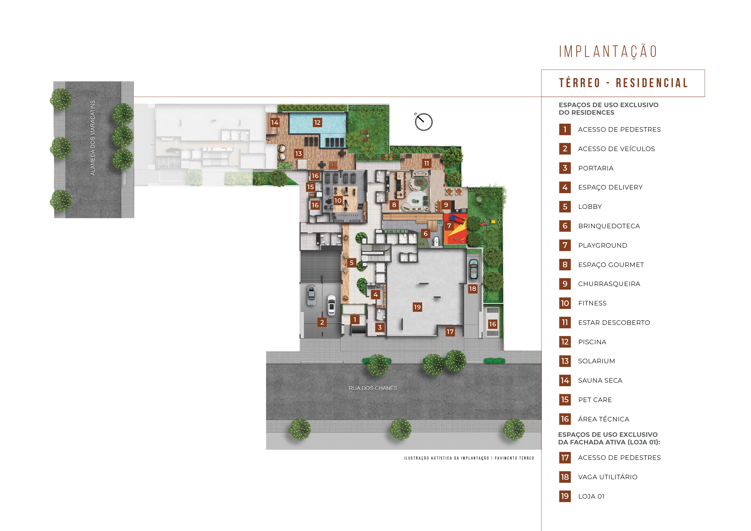 Implantação Térreo - Residencial